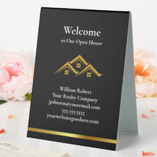 Real Estate Golden House Logo Modern Realtor