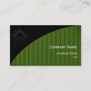 Real Estate   Green Stripes Business Card