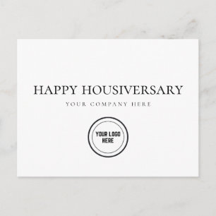 Real Estate Happy Home Anniversary Add Logo Postcard