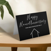 Real Estate Happy Home Anniversary Black Modern