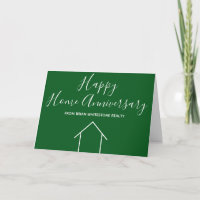 Real Estate Happy Home Anniversary Custom Green