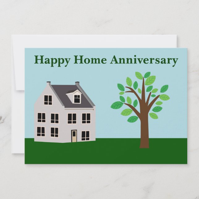 Real Estate Happy Home Anniversary Custom Realty Card (Front)
