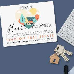 real estate heart of my business referral card
