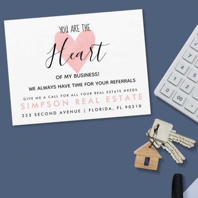 real estate heart referrals Announcement Postcard (Creator Uploaded)
