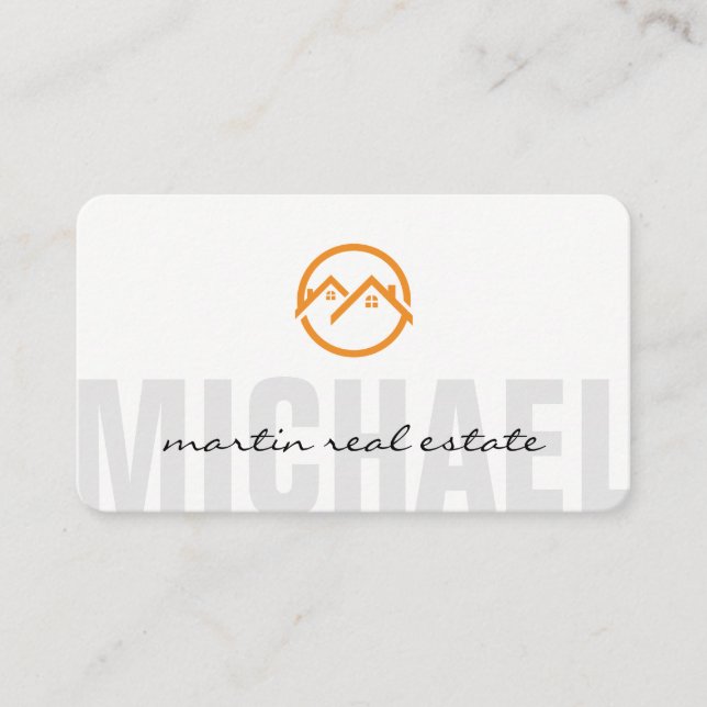 Real Estate Home Icons Business Card (Front)