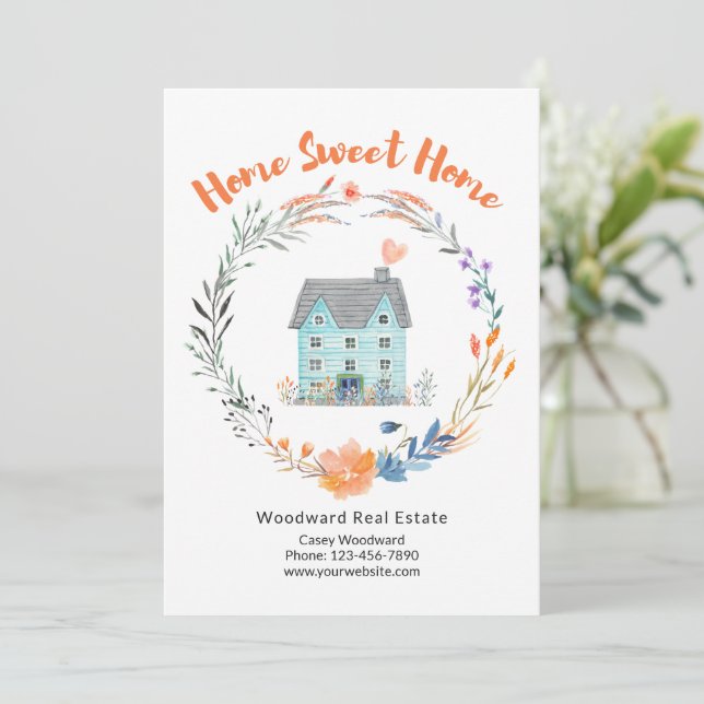 Real Estate Home Sweet Home Colourful Marketing  Card (Standing Front)