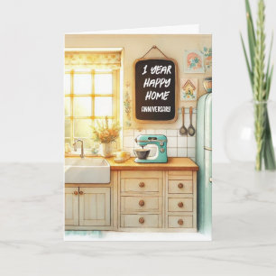 Real Estate House Anniversary baking kitchen Card