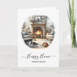 Real Estate House Anniversary Cosy Lounge dogs Card