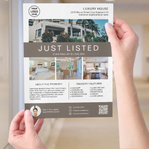 Real Estate House for Sale Logo Photo QR Flyer