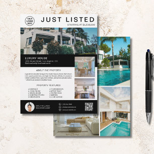 Real Estate House for Sale Logo Photo QR Flyer