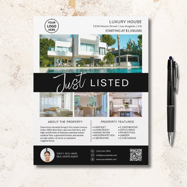 Real Estate House for Sale Logo QR Flyer (Real Estate House for Sale Logo QR Flyer)