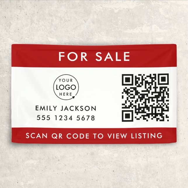 Real Estate | House For Sale QR Code Listing Red Banner (Creator Uploaded)