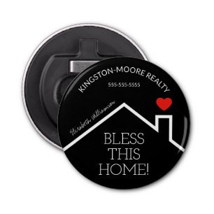 Real Estate House Heart Custom Bottle Opener