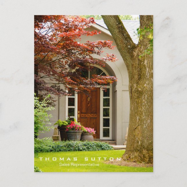 Real Estate House Home Entrance Wood Door Real Est Postcard (Front)