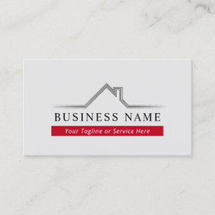Real Estate House Roof Logo Professional Realtor Business Card