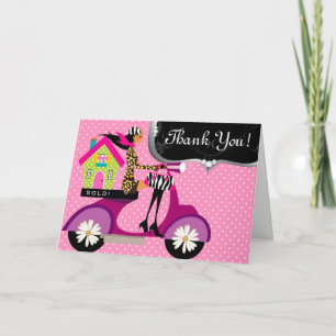 Real Estate House Scooter Girl Dots Thank You 3