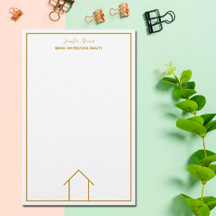 Real Estate House Simple Chic Gold Custom Realtor Stationery