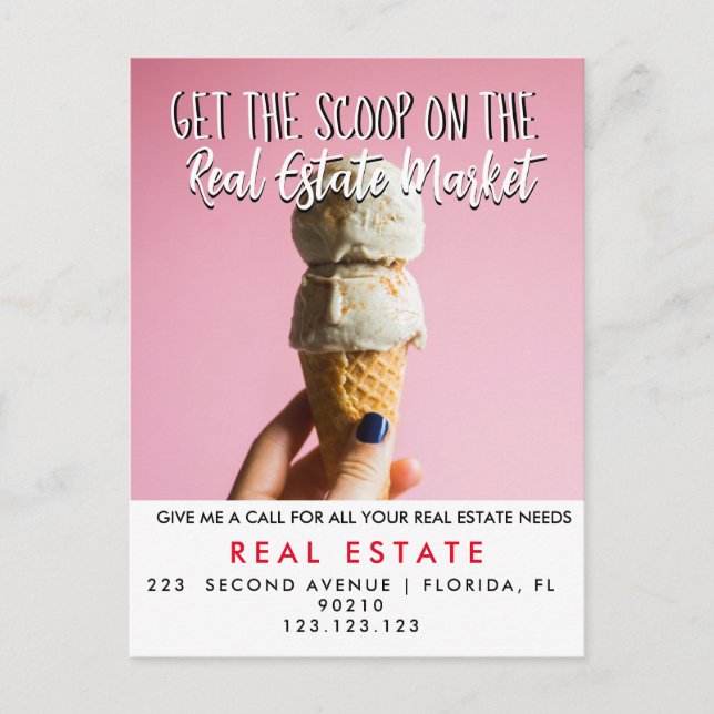 real estate ice-cream scoop referrals Announcement (Front)
