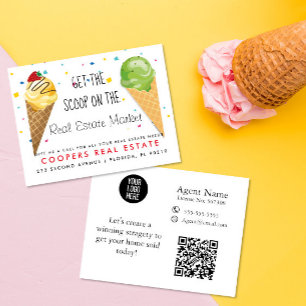 real estate ice-cream scoop referrals Announcement Postcard