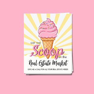 Real Estate Ice-Cream Scoop Referrals Flyer   Fun 