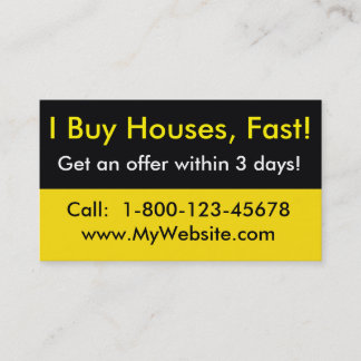 Real Estate Investor Business Card - I Buy Houses