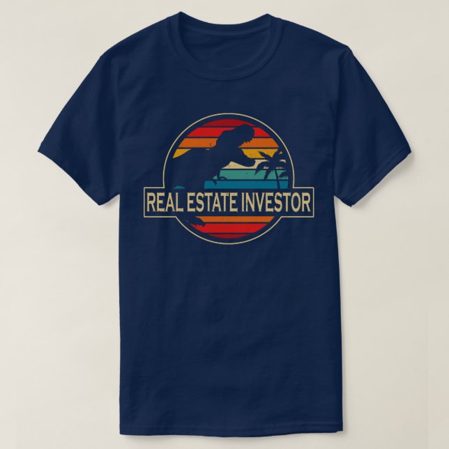 Real Estate Investor Dinosaur T-Shirt (Design Front)