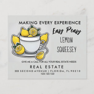 real estate LEMON referrals Announcement Postcard Flyer