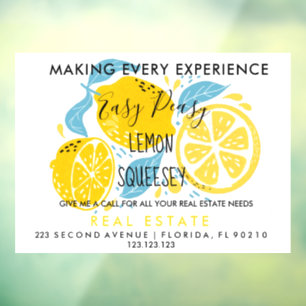 real estate LEMON referrals Announcement shop sign