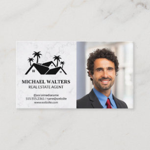 Real Estate Logo   Business Man in Suit Business Card