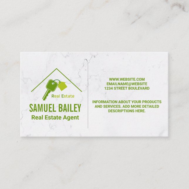 Real Estate Logo | Home and Keys Business Card (Front)