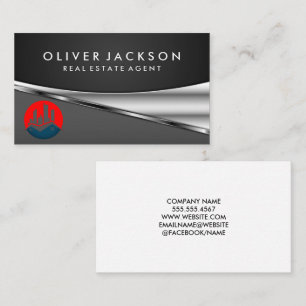 Real Estate Logo Metallic Business Card