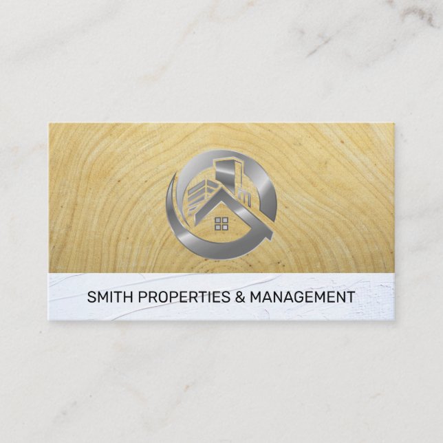 Real Estate Logo Metallic | Wood | Stucco Appointment Card (Front)