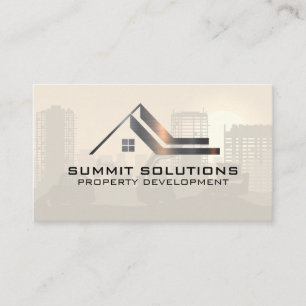 Real Estate Logo Properties Construction Build Business Card