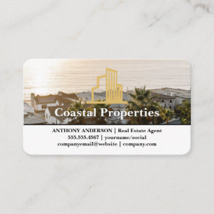 Real Estate Logo Properties Near Coast Business Card