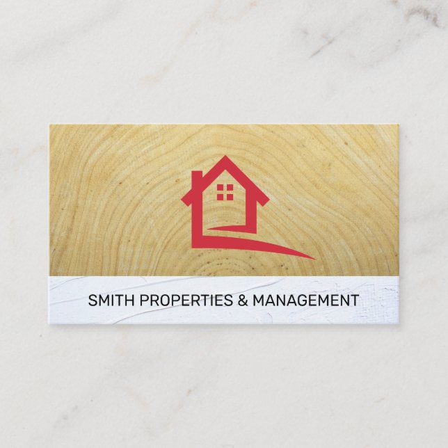 Real Estate Logo | Wood Stucco | Construction Appointment Card (Front)