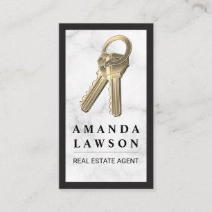 Real Estate Marble House Keys Appointment Card