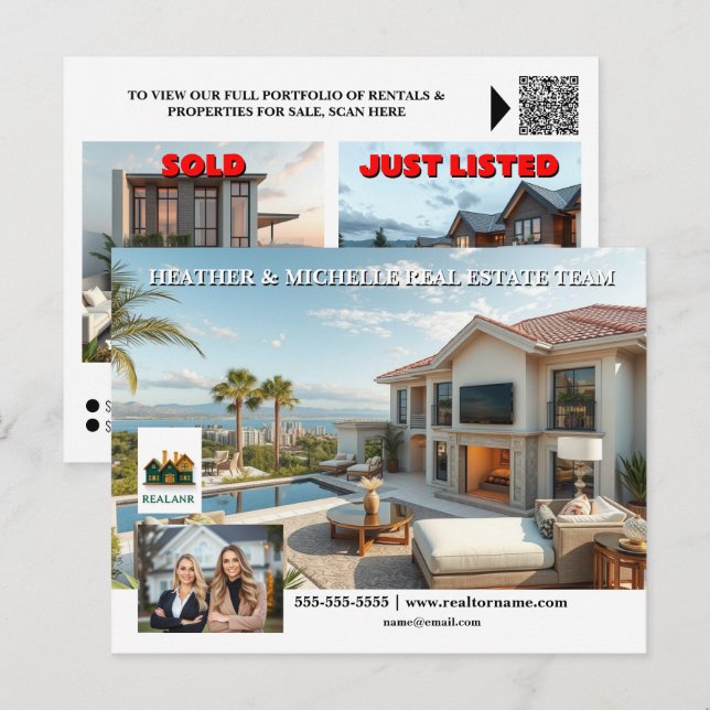 Real Estate market advertizing editable photo logo Postcard (Front/Back)