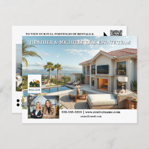 Real Estate market advertizing editable photo logo Postcard