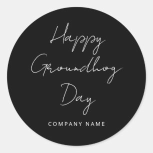 Real Estate Marketing Cient Happy Groundhog Day Classic Round Sticker