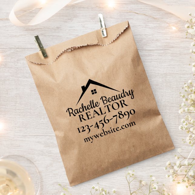 Real Estate Marketing Custom Realtor Favour Bag (Clipped)
