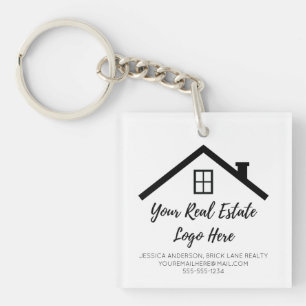 Real Estate Marketing Logo Contact Info Key Ring