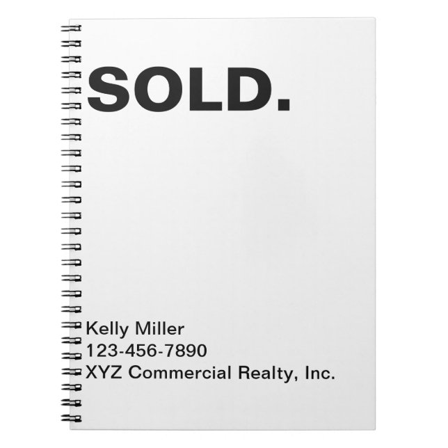 Real Estate Marketing SOLD Customised Budget  Notebook (Front)