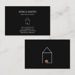 Real Estate Minimalist Black Business Card