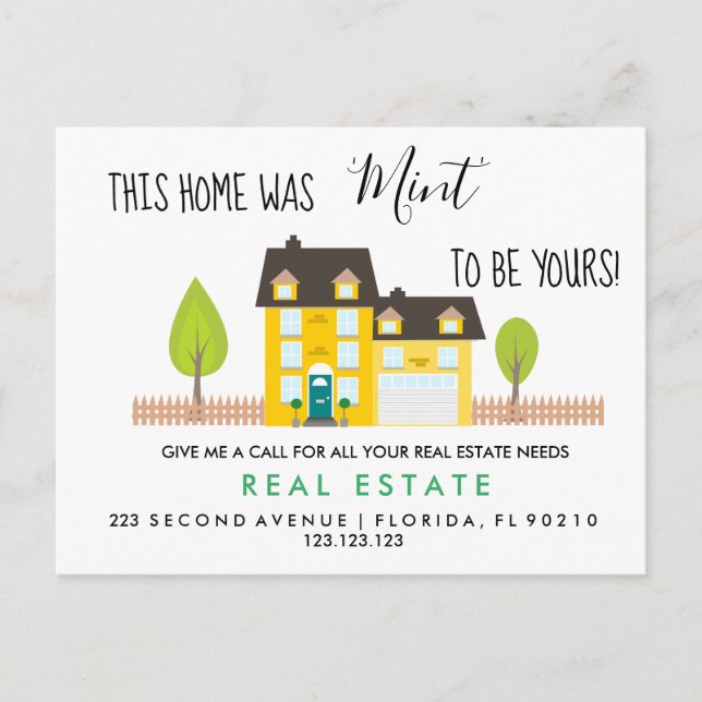 real estate mints house referrals  announcement (Front)