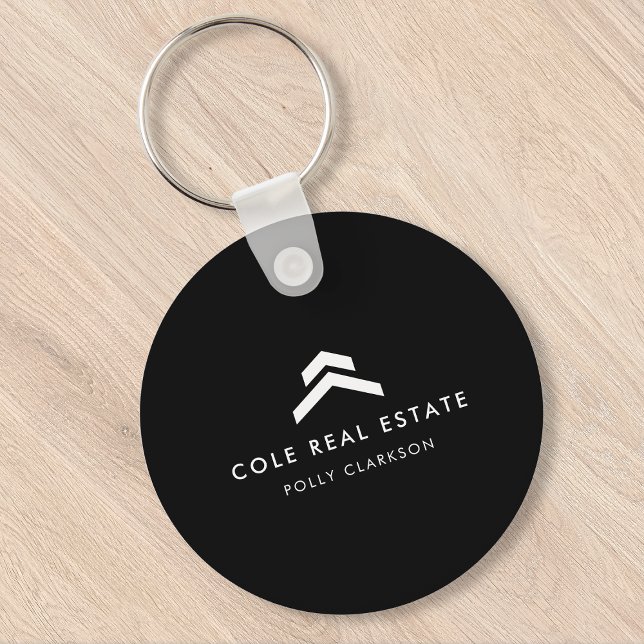 Real Estate | Modern Black Listing Agent Realtor Key Ring (Creator Uploaded)