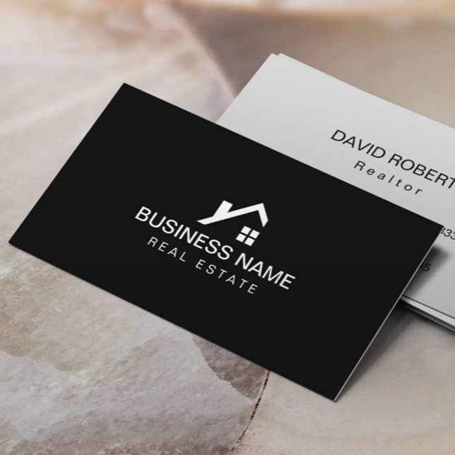 Real Estate Modern House Logo Professional Business Card (Creator Uploaded)