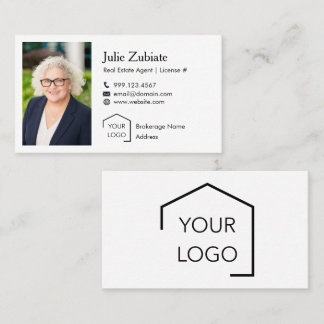 Real Estate Modern Luxury Custom Photo and Logo Business Card