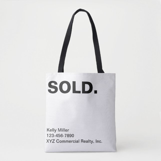 Real Estate Modern Marketing SOLD Customised Tote Bag (Front)