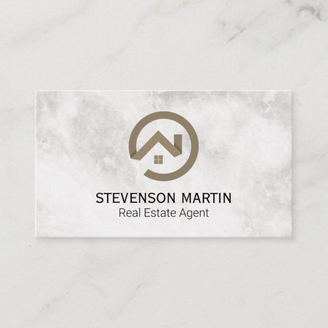 Real Estate Modern Stylised Logo Business Card (Front)