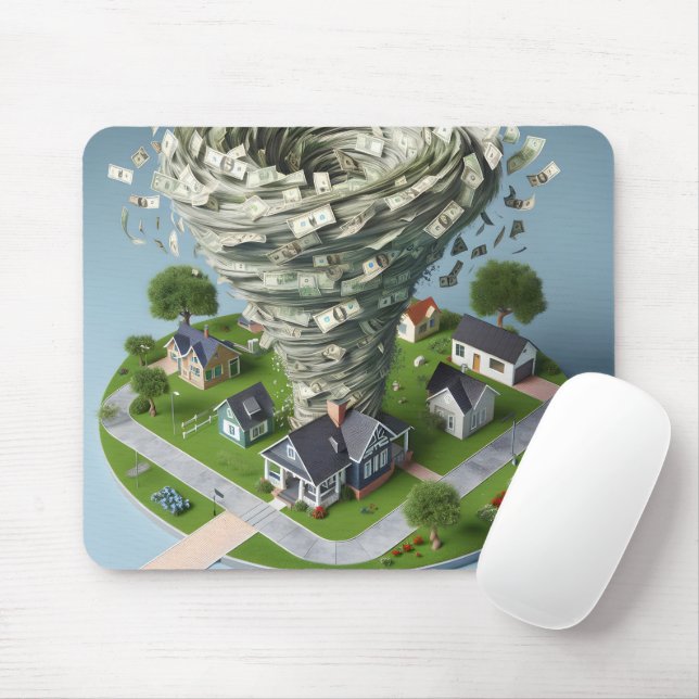 Real Estate Money Tornado Mouse Pad (With Mouse)